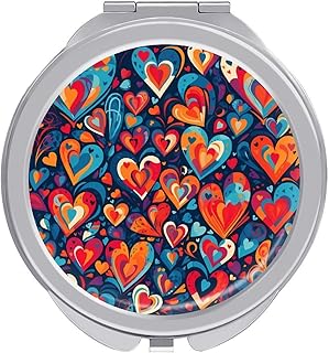 Espejo de maquillaje de viaje con patrón de c...