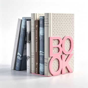Book Ends - Decorative Metal Book Ends Supports for Bookrack Desk,Books, Unique Appearance Design,Heavy Duty