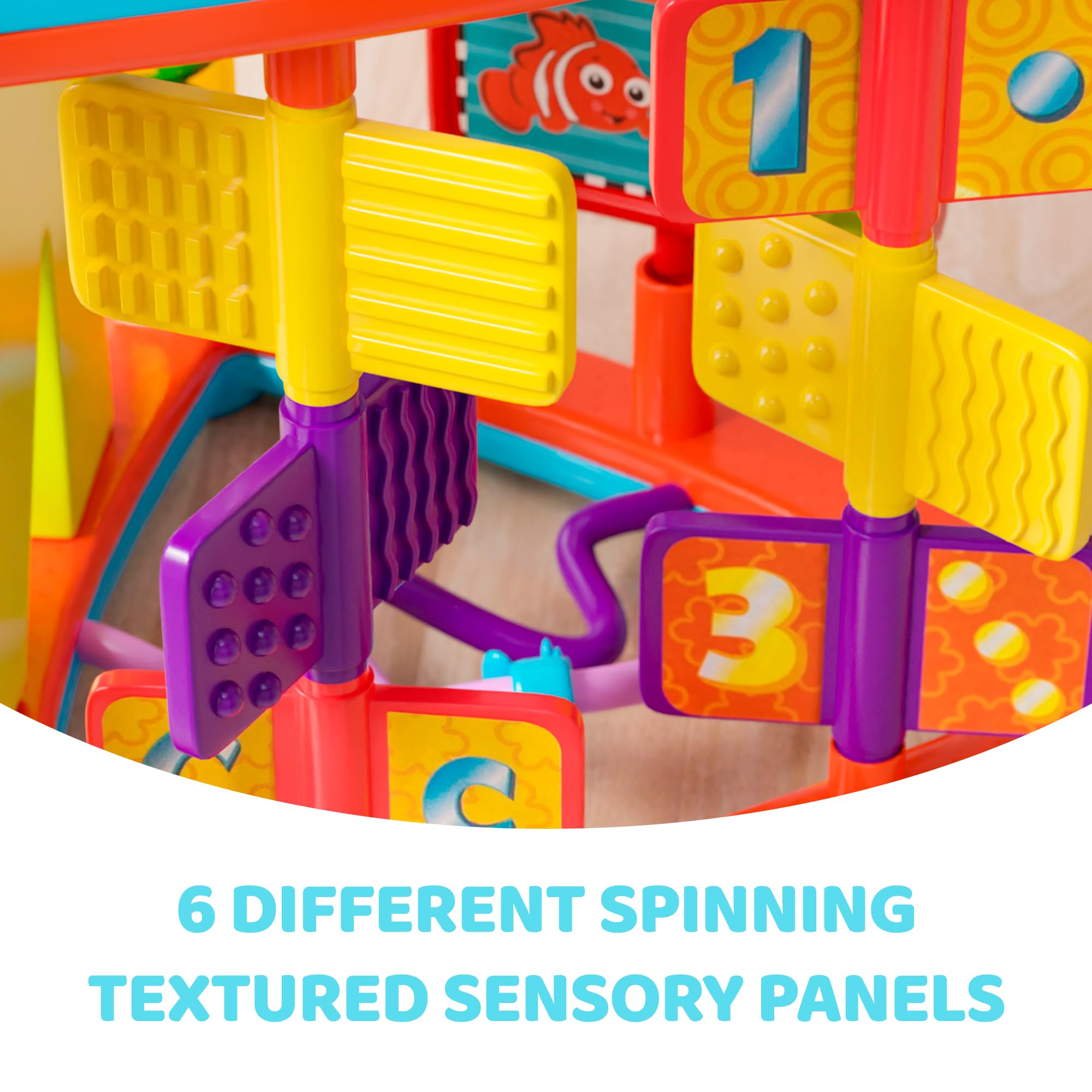 Triángulo de actividad interactivo para niños pequeños, juguetes Montessori para niños pequeños, cubo de actividades para jugar y aprender, cubo educativo ocupado con formas, colores y 7