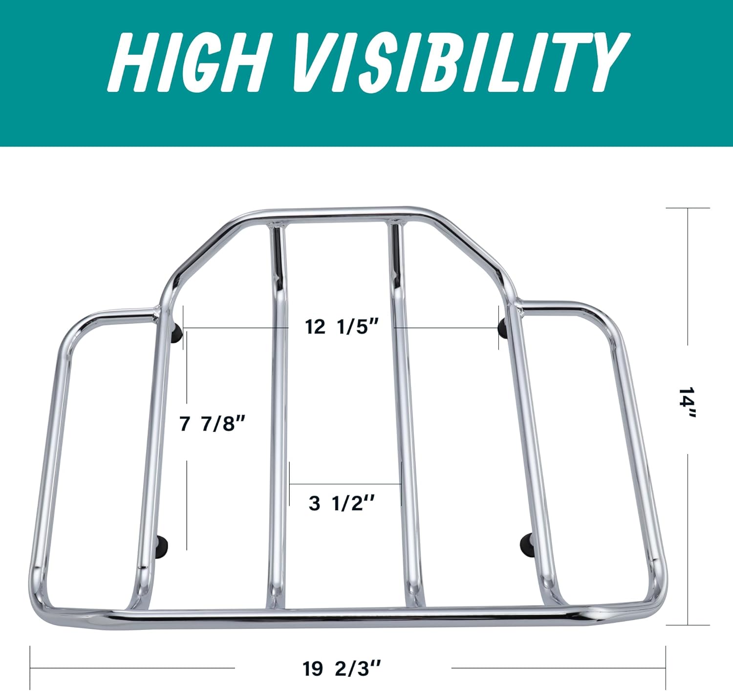 MoKitDora Tour Pak Pack Luggage Rack Trunk Rail Top Compatible with Harley 1984-up Touring CVO Street Glide Electra Glide Road Glide King Ultra Limited, Chrome