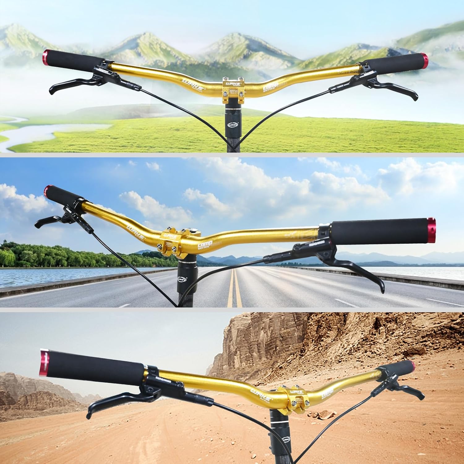 Wake MTB Riser Handlebar,720mm Aluminium Alloy Mountain Bike Handlebar Bicycle Riser Bars