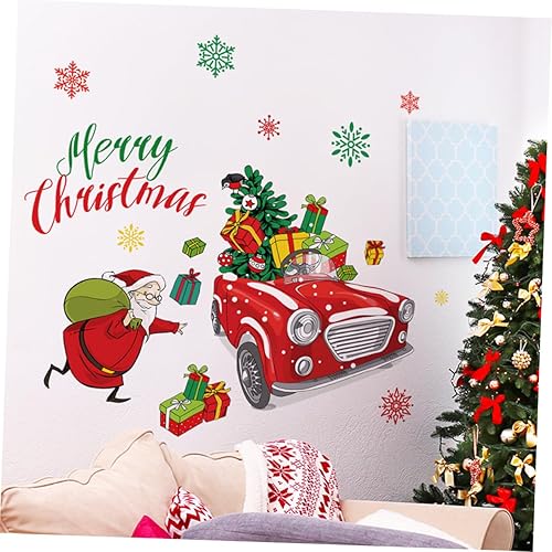 Miniatura 4 de Garneck 1 juego de calcomanías de pared de Navidad para ventanas, calcomanías de pared de Navidad para ventana, decoración de pared de Navidad,
