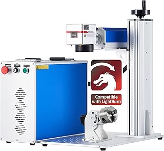 OMTech 30W Fiber Laser Engraver with Rotary Axis, LightBurn Compatible Laser Engraving Machine with Red Dot Pointer, 6.9x...