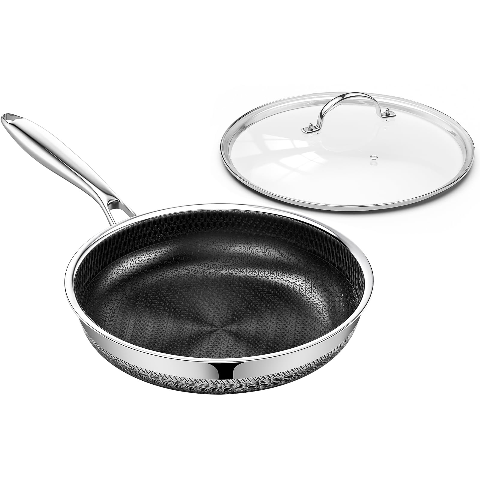 Innerwell Non Stick Frying Pan with Lid, 10 Inch