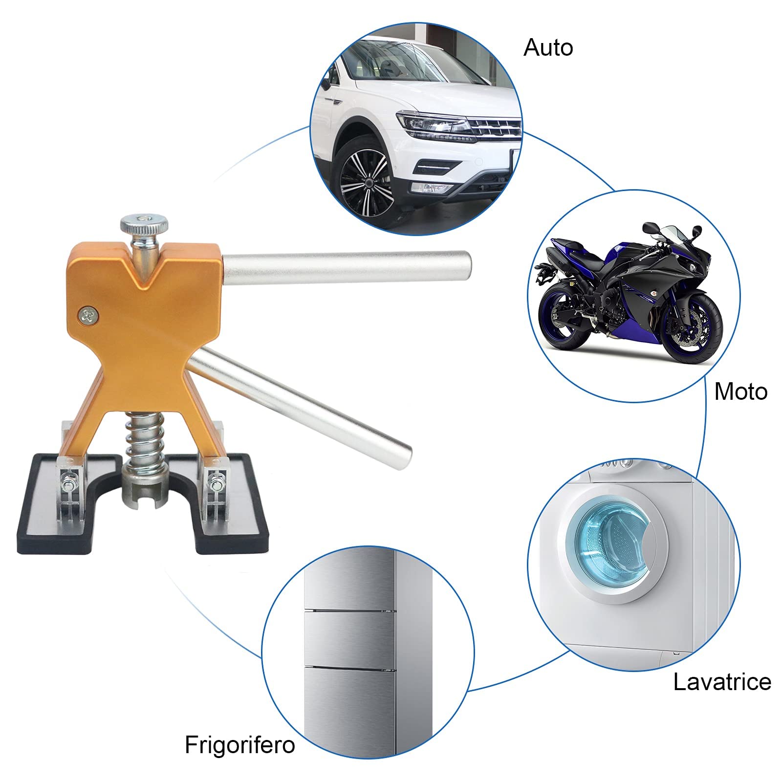 Kit Riparazione Carrozzeria Auto,Kit di 18 Estrattore per Ammaccature Senza Vernice con Pistola per Colla,Stick di Colla e Borsa Degli Attrezzi,per il Frigorifero,la Motocicletta,la Lavatrice,ecc.