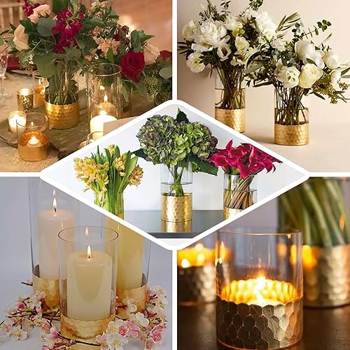 Miniatura 5 de Efavormart - Paquete de 2 jarrones redondos de vidrio cilíndrico transparente de 28 pulgadas, jarrón alto