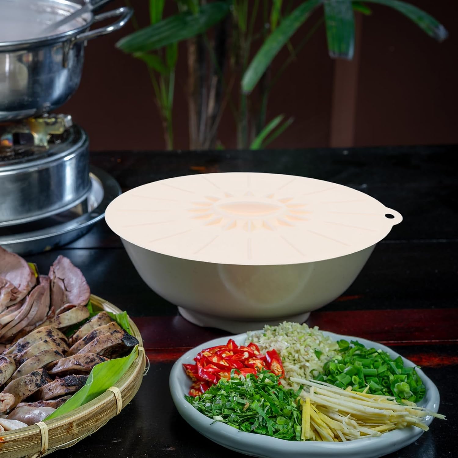 Silicone Bowl and Pot Covers Spill Food Storage Lids Kitchen Accessories Food-grade Material for Cooking and Fresh Keeping