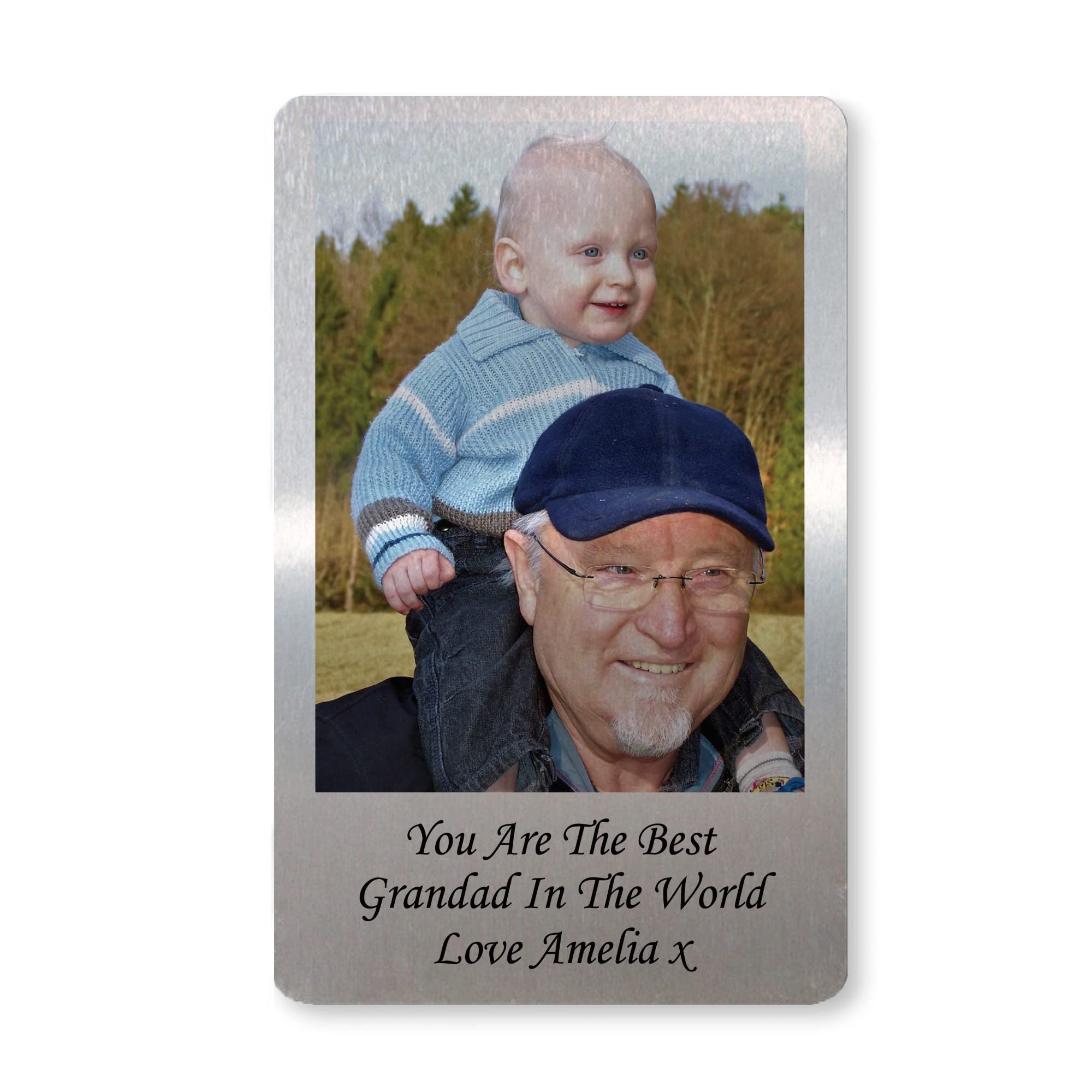 RED OCEAN Best Grandad Personalised Metal Wallet Card For Grandad Gift For Him Birthday Christmas