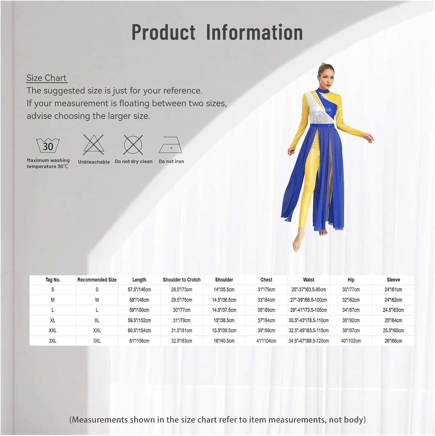 Women Modern Lyrical Dance Dress Church Choir Worship Liturgical Praise Gown Long Sleeve