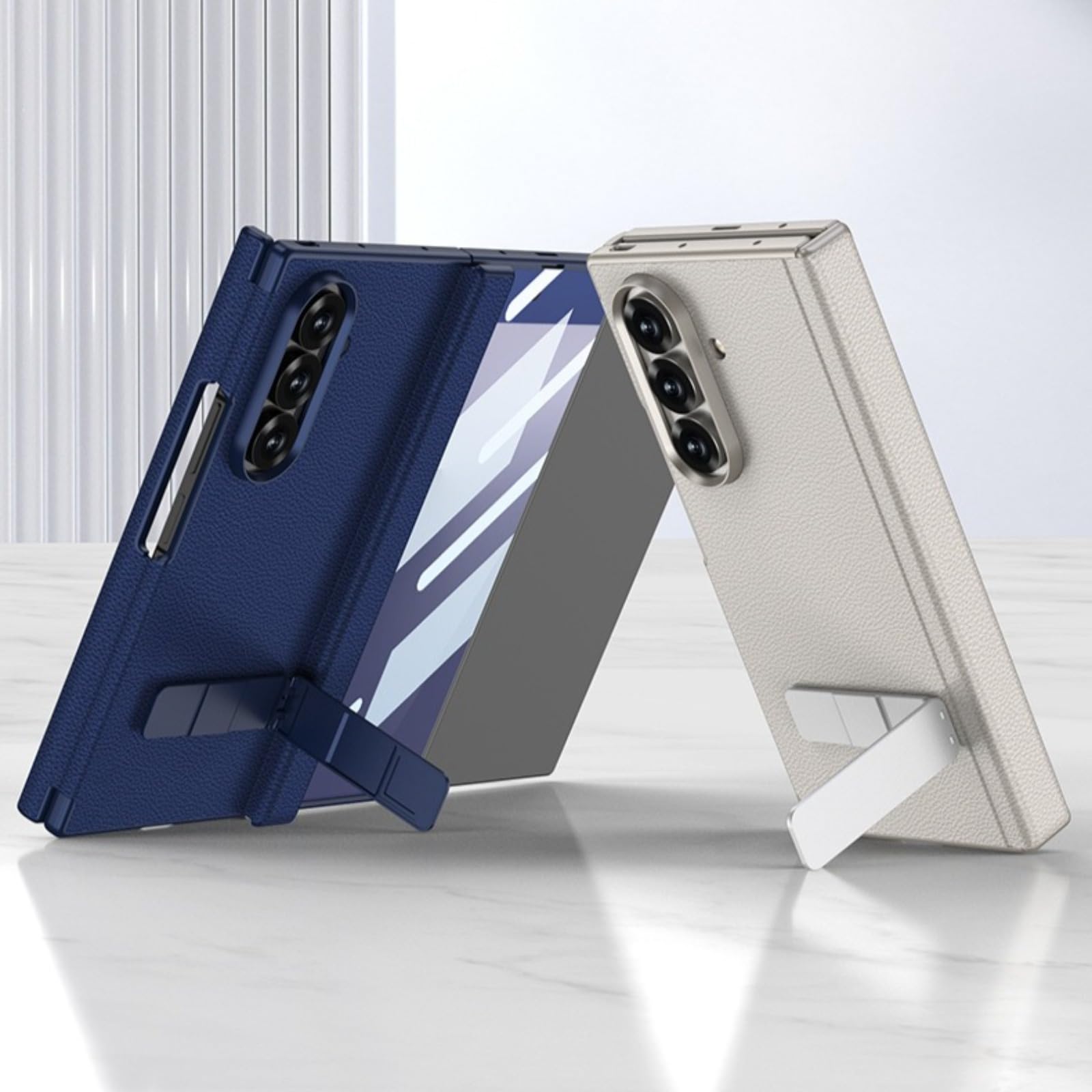 Lekkie Etui Do Samsung Galaxy Z Trifold, Wbudowana Osłona Ekranu I Obrotowa Podstawka 270°, Skórzana Powierzchnia, Pełna Ochrona, Osłona Zawiasu (czarny)