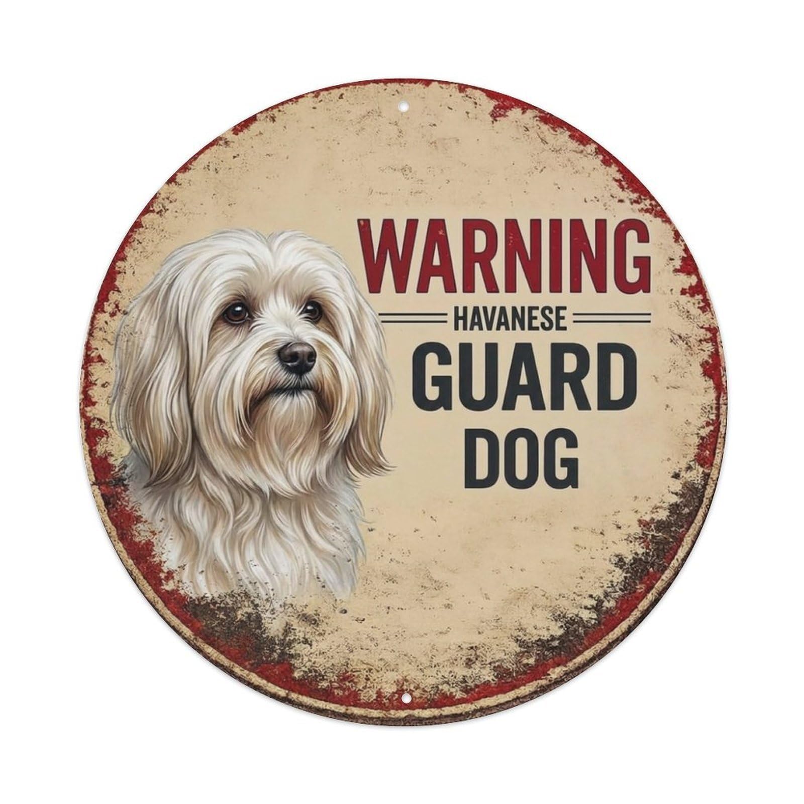 Tgrcjimh Style Metal Tin Sign Vintage Warning Havanese