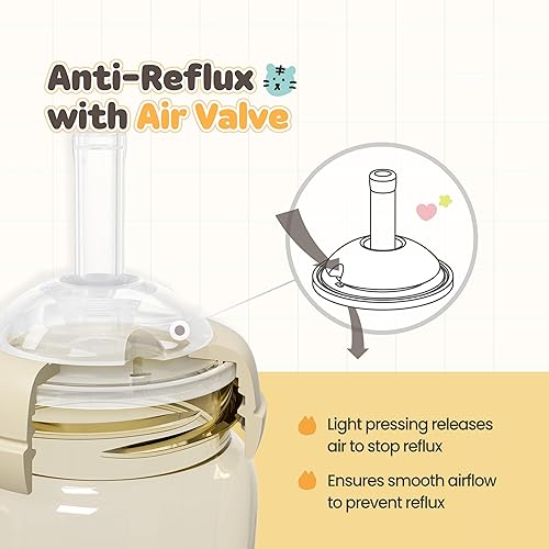 Miniatura 6 de MOYUUM Vaso para sorber a prueba de fugas con asa, fabricado en Corea, 100% PPSU libre de BPA, taza mágica sin derrames, con tapa superior abatible