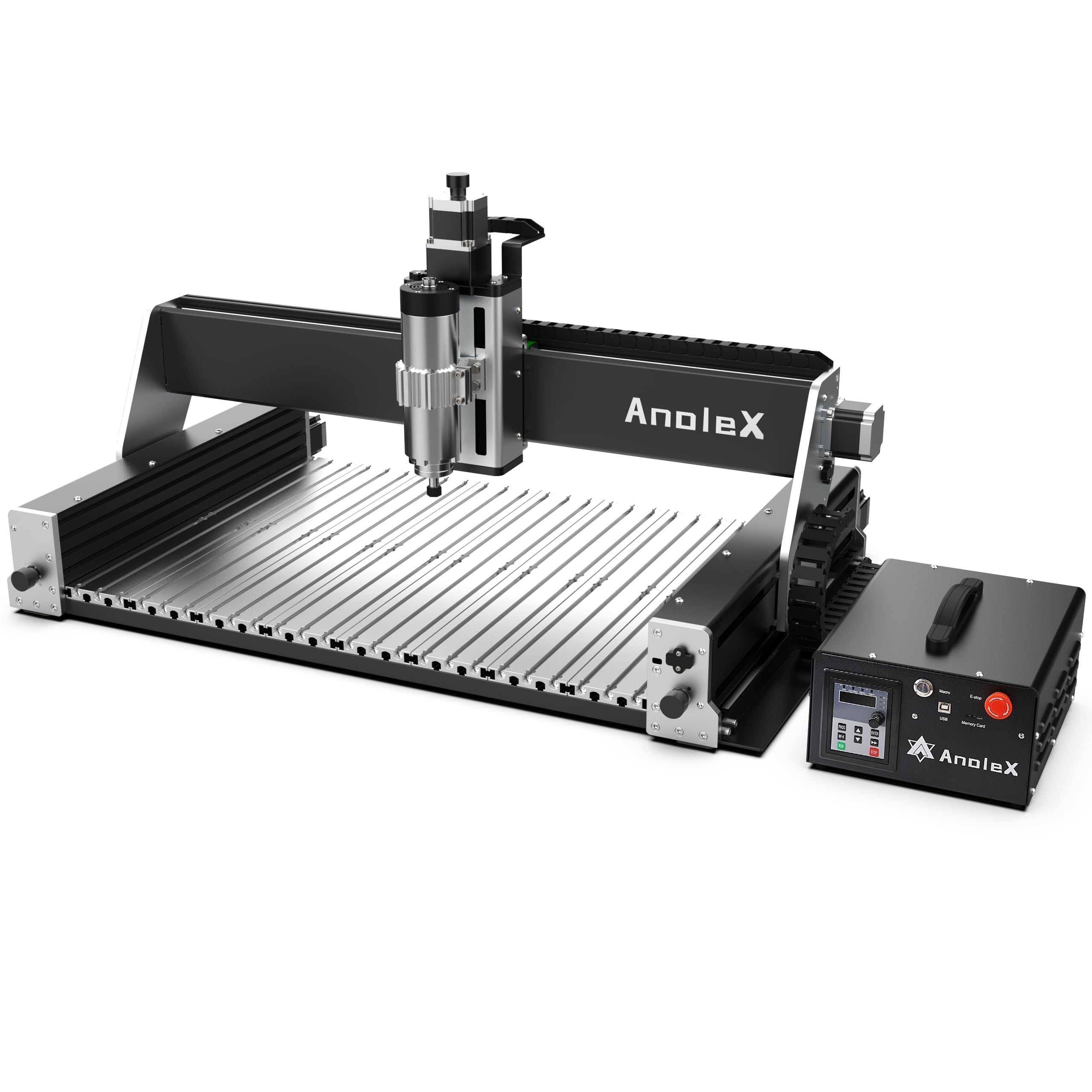RX6040 CNC-Fräsmaschine mit 1,5 KW luftgekühlter Welle, XYZ Doppel-Stahllinearführungen und 1204-Kugelschrauben für Metall, Aluminium, Messing, Holz, Acryl, PCB