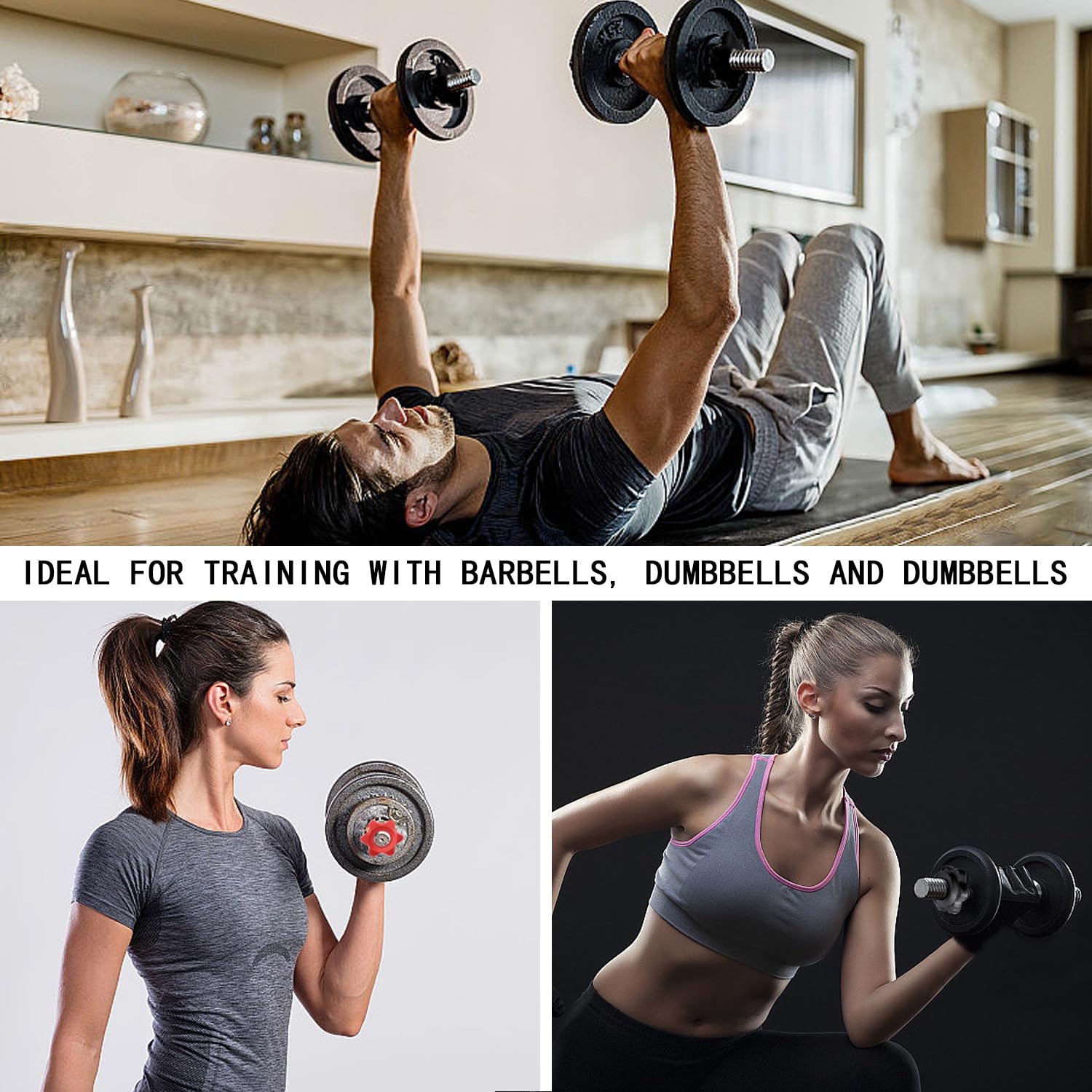 4 Chiusure A Stella Per Bilanciere 25mm - Dadi Esagonali Antiscivolo Per Manubri E Pesi - Foto 6