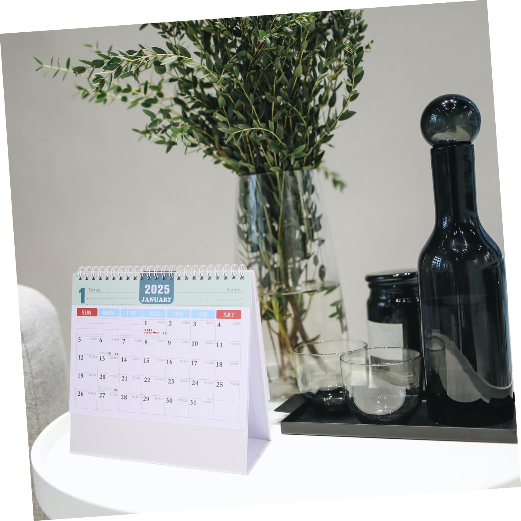 VILLCASE 4stücke Schreibtischkalender Dickem Mit Stabiler Drahtbindung Praktischer Desktop Kalender Für Büro Und Zuhause Monatliche Übersicht Leicht Verstellbar Als