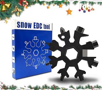 19 In 1 Incredible Tool - Easy N Genius - FEX 18-in-1 Stainless Steel Snowflakes Multi-Tool Black