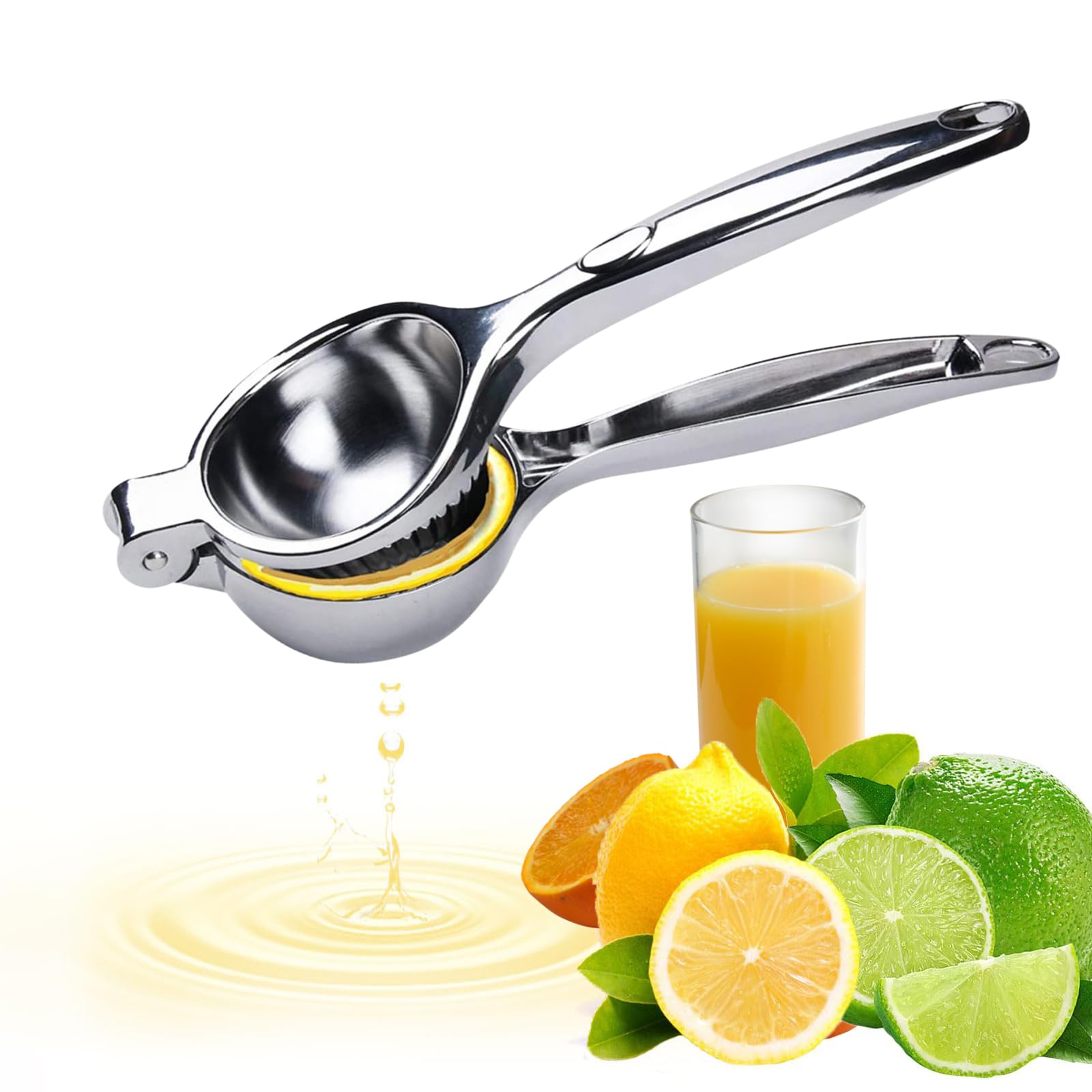 Exprimidor de Limones Manual Aleación de Zinc Cromo Brillante para Restaurante, Cocina, Bar