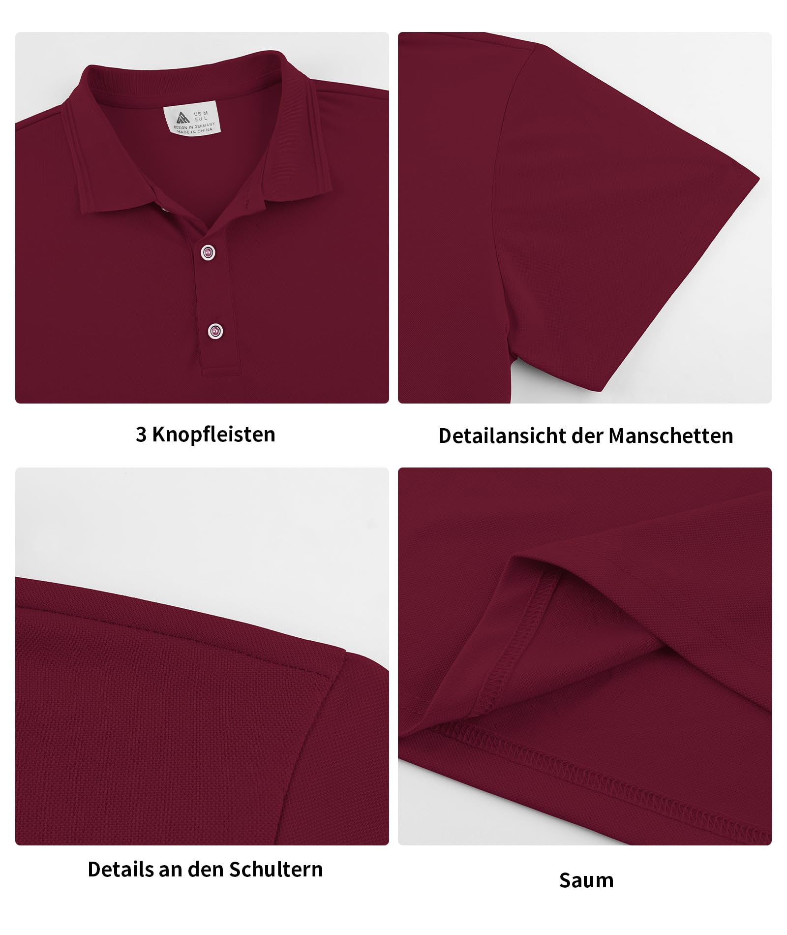 ZITY Lot de 3 Polos Homme Manches Courtes Respirant Coupe Régulière Golf Casual Sport avec Boutons Été Extérieur Loisir
