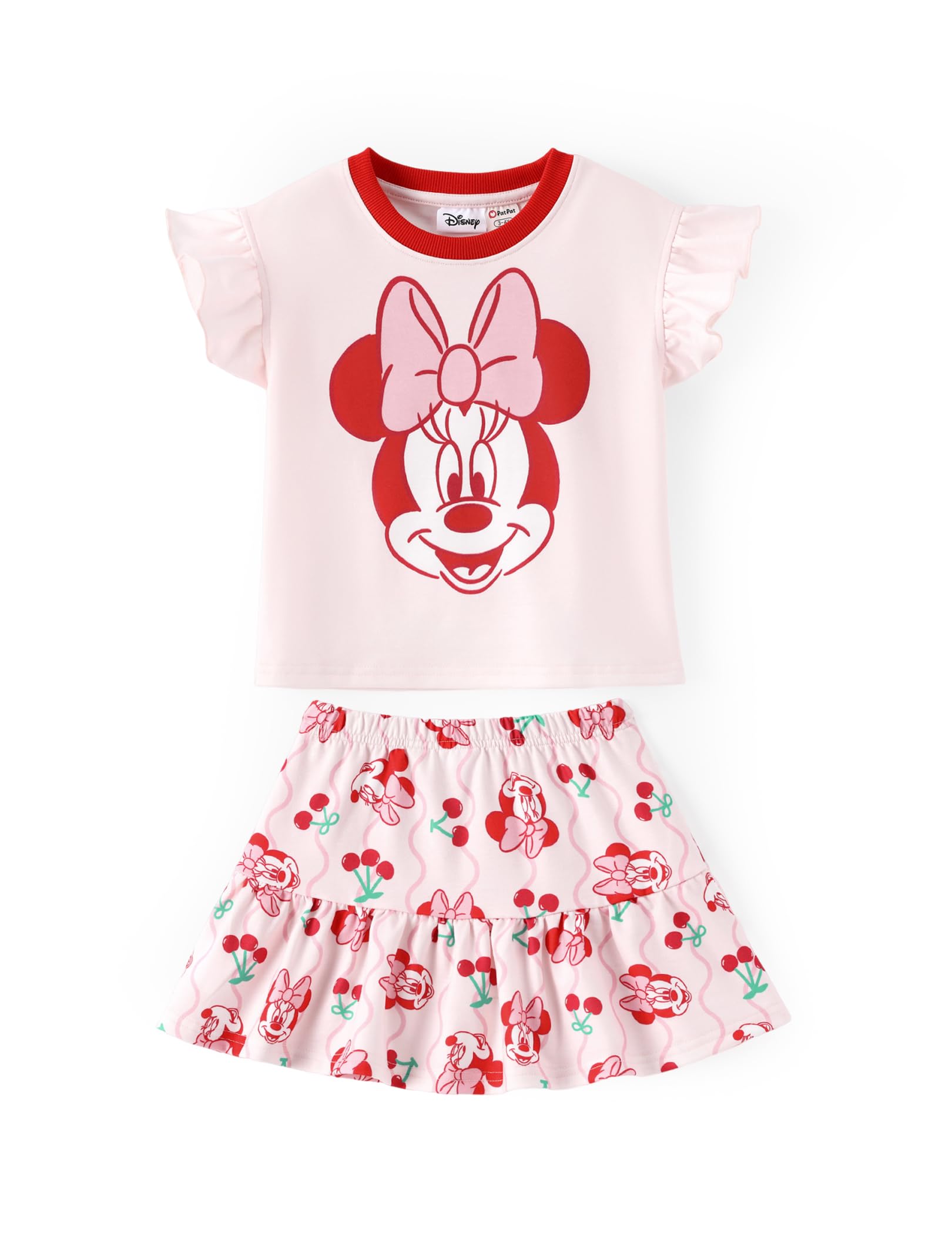 Disney Girls' 2-Piece Outfit Sweatshirt Top &amp; Pleated Skirt Set 2-9Y
