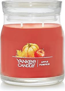Yankee Candle Apple Pumpkin Scented, Signature 13oz Medium Jar 2-Wick Candle, Over 35 Hours of Burn Time