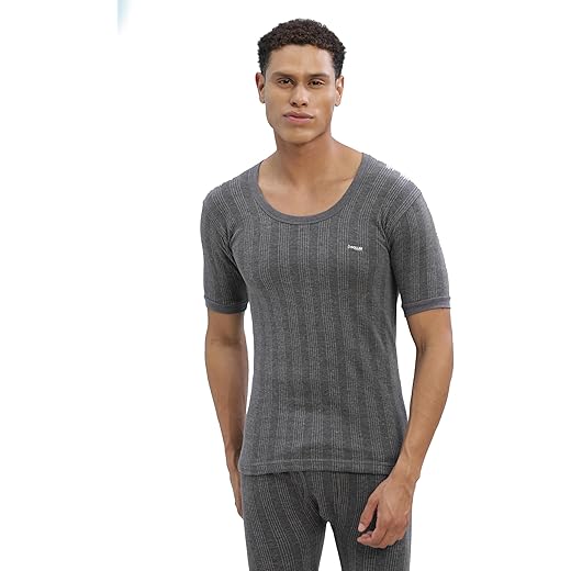 Mens Thermal Half Sleeve Top Charcoal Melange