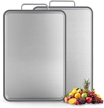 304 Stainless Steel Cutting Board 16''×11'' – Double-Sided Kitchen Chopping Board for Meat, Fruits & Vegetables, Rust-Resistant Steel Cutting Board with Dual Juice Grooves, Easy to Clean | Steel Cutting Board