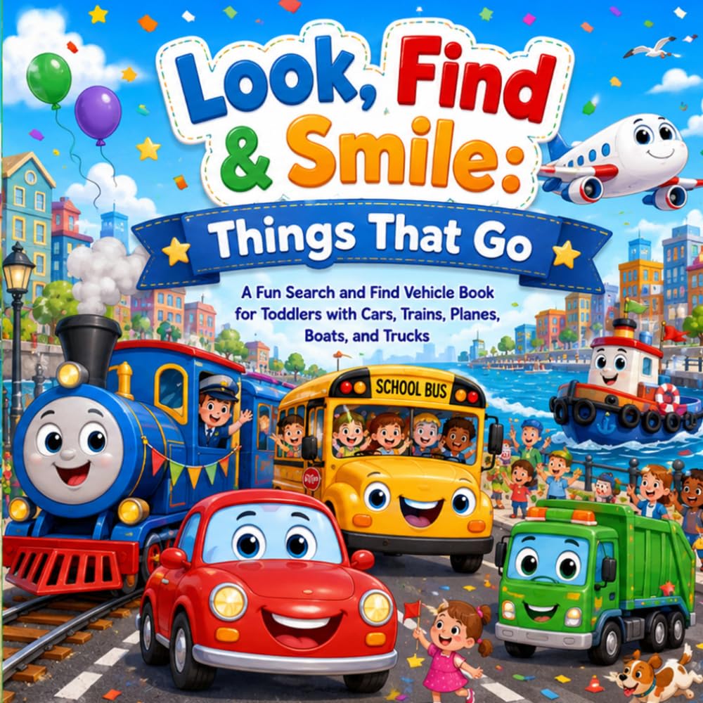 Look, Find & Smile; Things That Go: A Fun Search and Find Vehicle Book for Toddlers with Cars, Trains, Planes, Boats, and Trucks