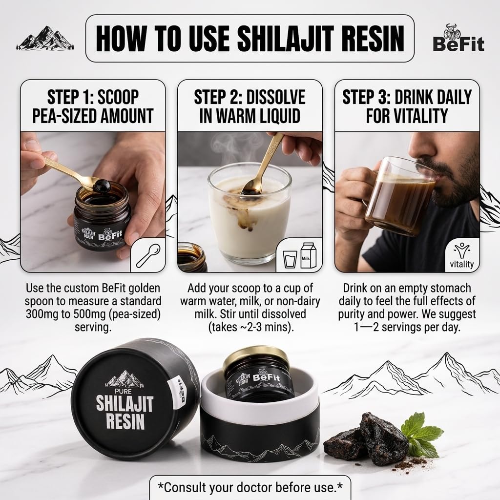 BeFit Himalayan Pure Shilajit Resin 20g | 75% Fulvic Acid | Lab Tested for Purity | Strenght Energy & Stamina | 66 Servings — Amazon image 8