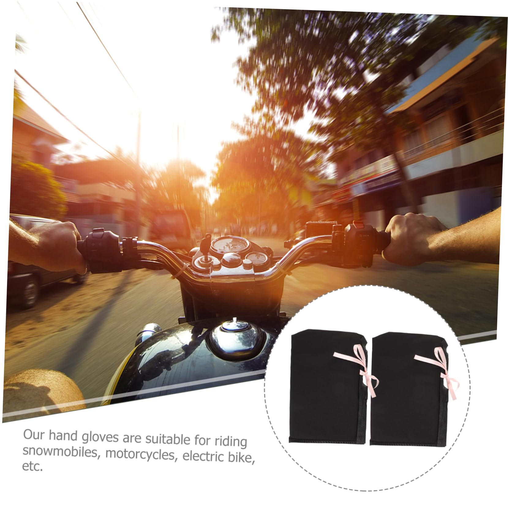 Guantes Térmicos Cálidos 1 Par para Manillar de Motocicleta