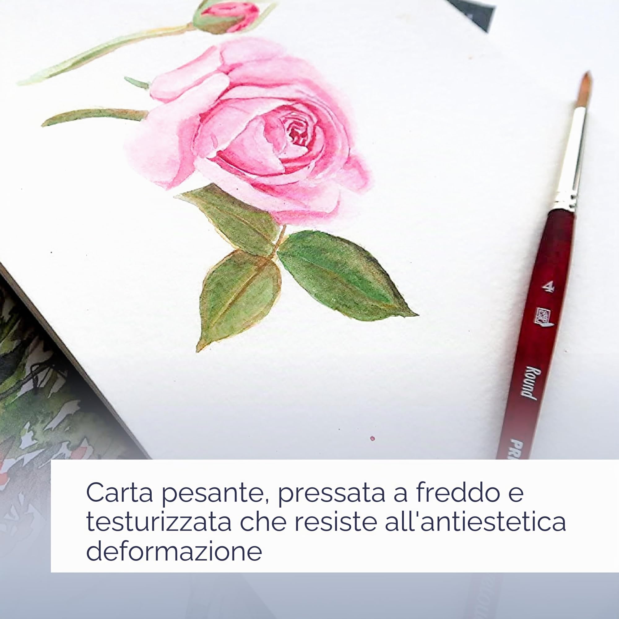 Canson Montval Book carta acquerello, A5, 24 fogli, grana fine, spiralato lato corto,copertina rigida, chiusura con elastico