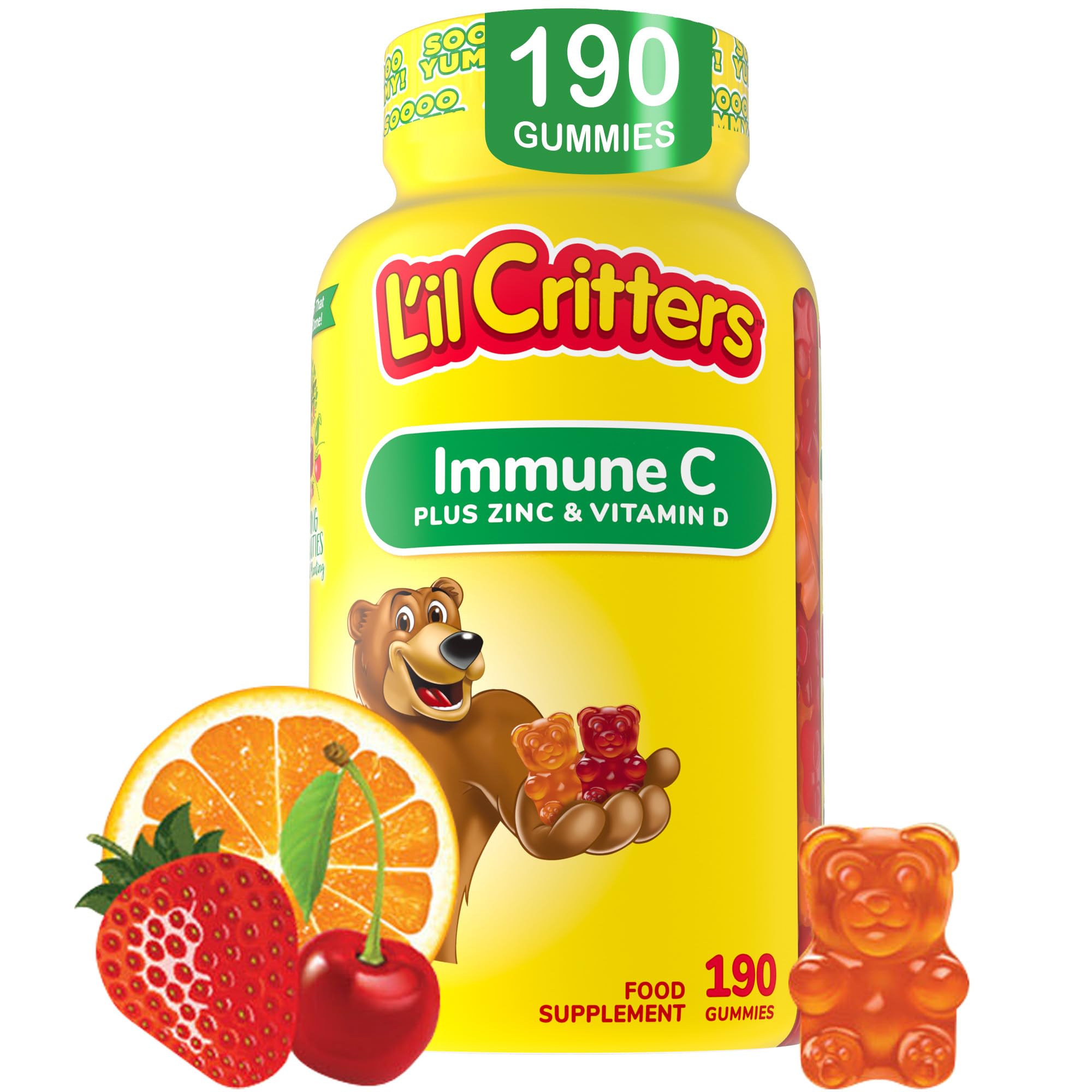 L'il Critters Immune C Plus Zinc and Echinacea, 190 Count