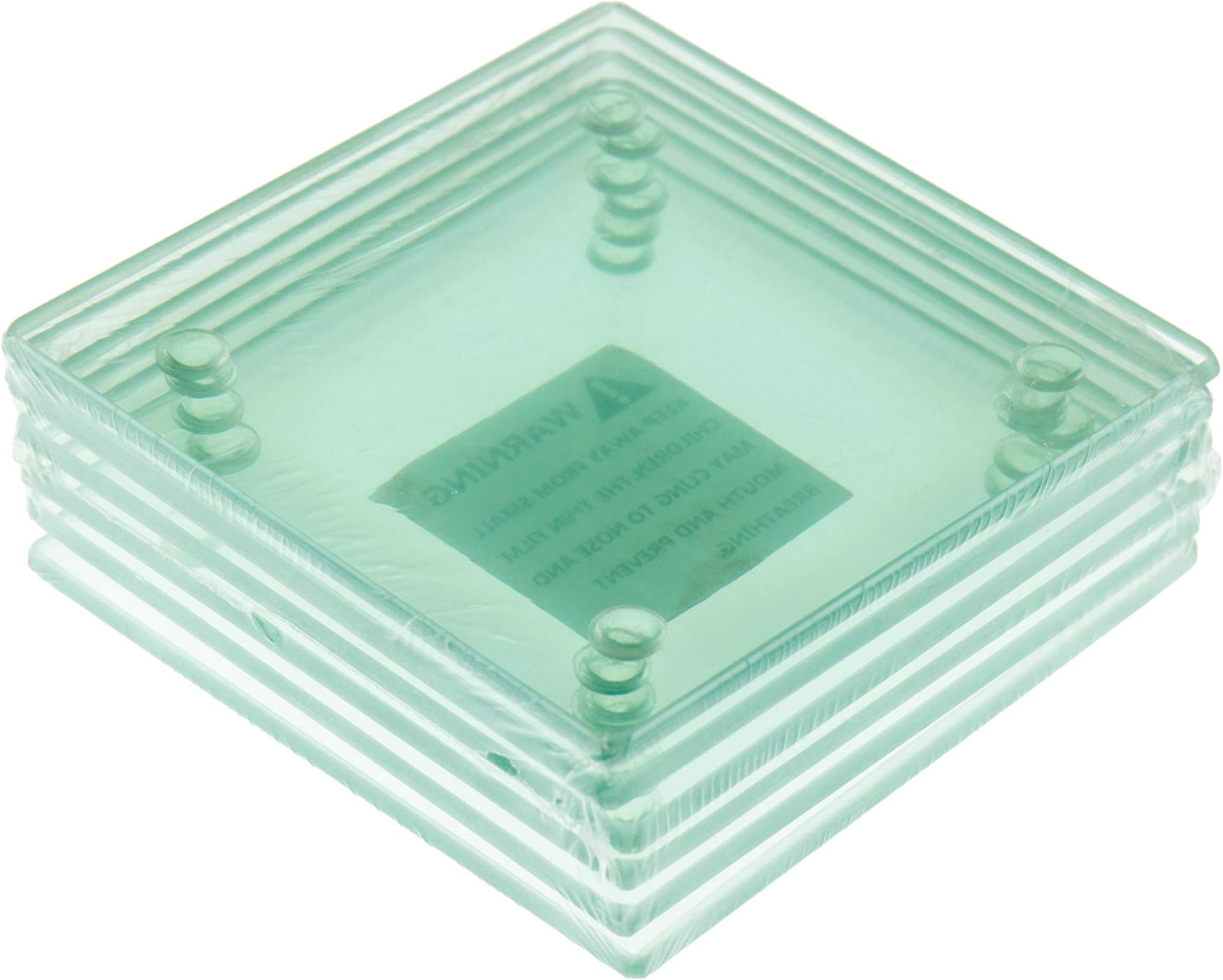 Clever Chef Glass Drink Coaster Set, Non Slip, Durable, Shatter-Resistant Beverage Coasters, Crystal Clear Square Glass Coasters, Bundle Pack Set of 6, Each Measures 3.75" x 3.75"