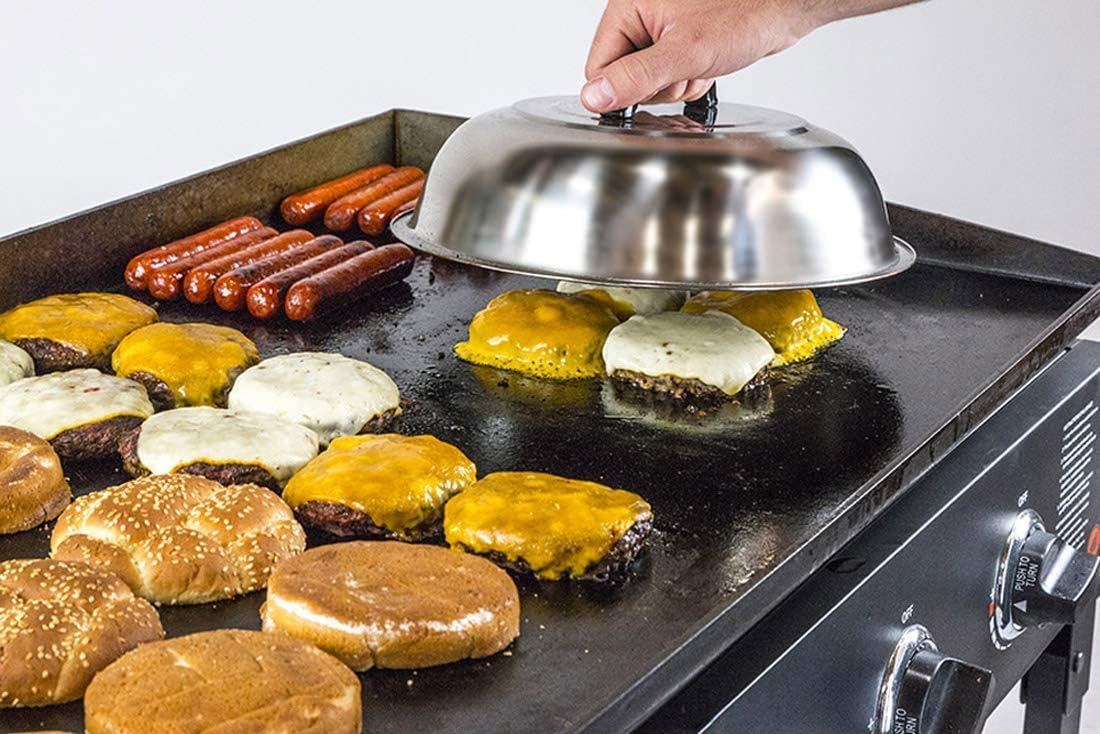 Onlyfire Griddle Accessories Kit, 9PCS Flat Top Grill Accessories Set for Blackstone and Camp Chef, 12" Melting Dome,Grill BBQ Spatulas,Chopper/Scraper, Tongs,Great for Cooking Indoor or Outdoor