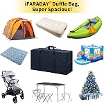 IFARADAY 130L Sac à bandoulière extra large - 35 poids lourd & Sac à bagages imperméable Sac à bagage durable pour camping, voyage, sport (Navy Blue)