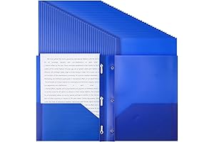 Patelai 48 Packs Blue Plastic Pocket Folders