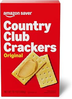 Amazon Saver Original Country Club Crackers, 13.7 Oz - Classic Wheat Snack Crackers, Great Value (Formerly Happy Belly)