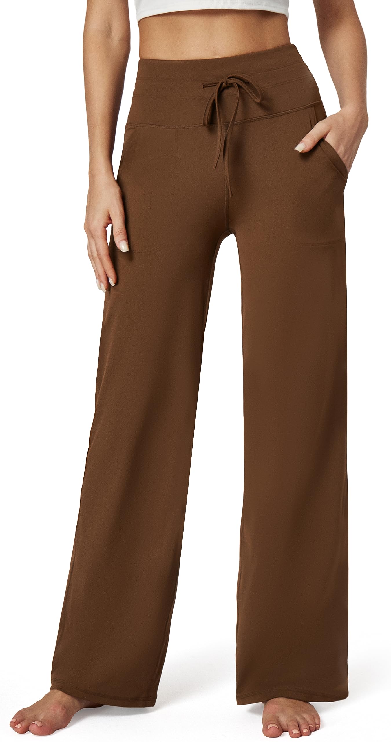 IUGA Wide Leg Yoga Pants for Women Sweatpants with Pockets Yoga Pants Flare Lounge Pants Loose High Waist Comfy Workout Dance