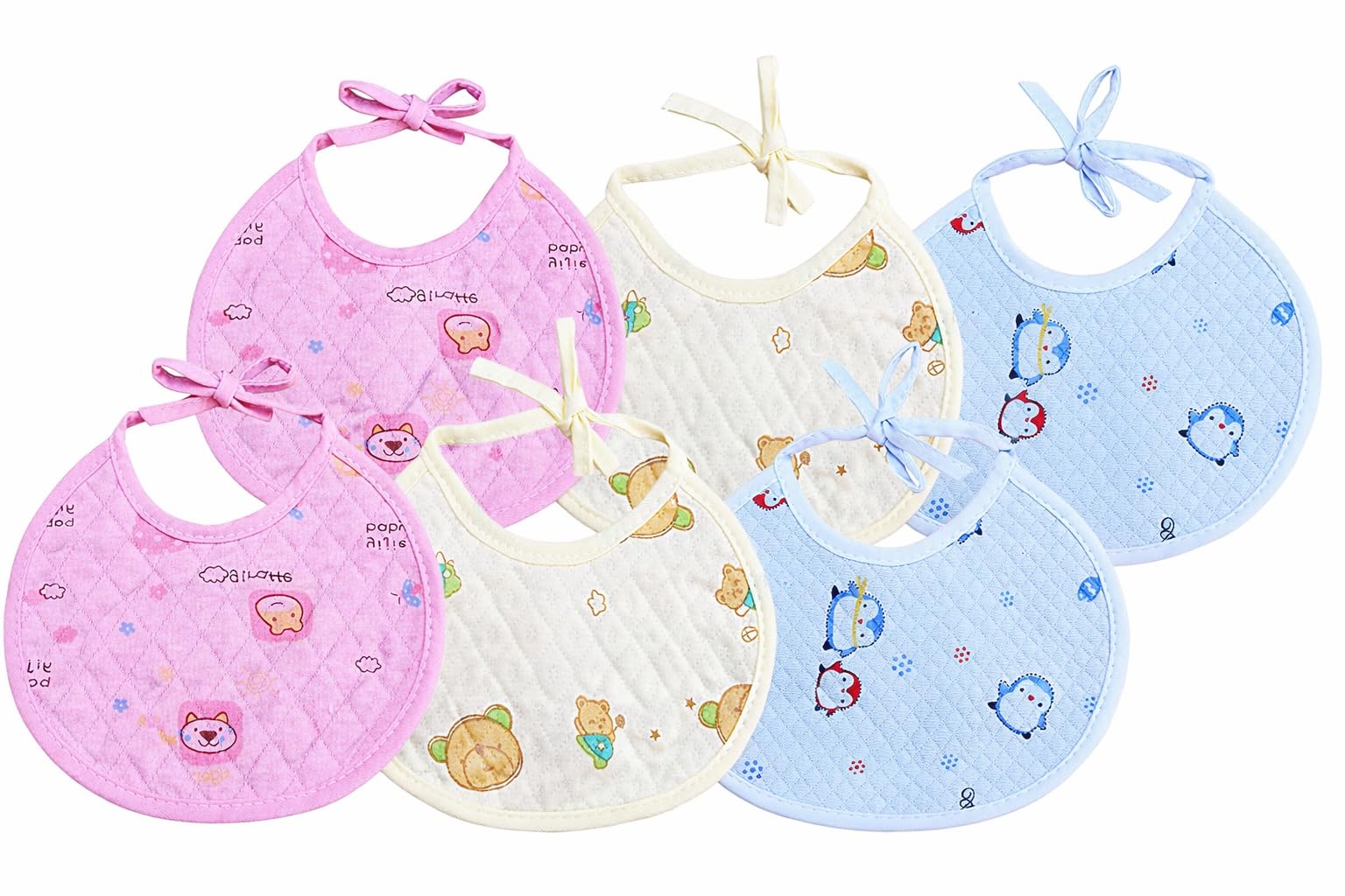 Baby Organic Cotton Bibs Soft Absorbent Drool Printed Adjustable Knot Tie Breathable Muslin Dribble Teething Feeding Food Aprons Everyday Use For 0 To 12 Months-image-29