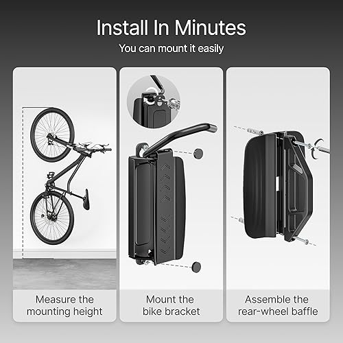 Vista 7 de 2 paquetes de ganchos para bicicletas para garaje, soporte de pared giratorio resistente, sostiene 77 libras, soporte ajustable para bicicletas