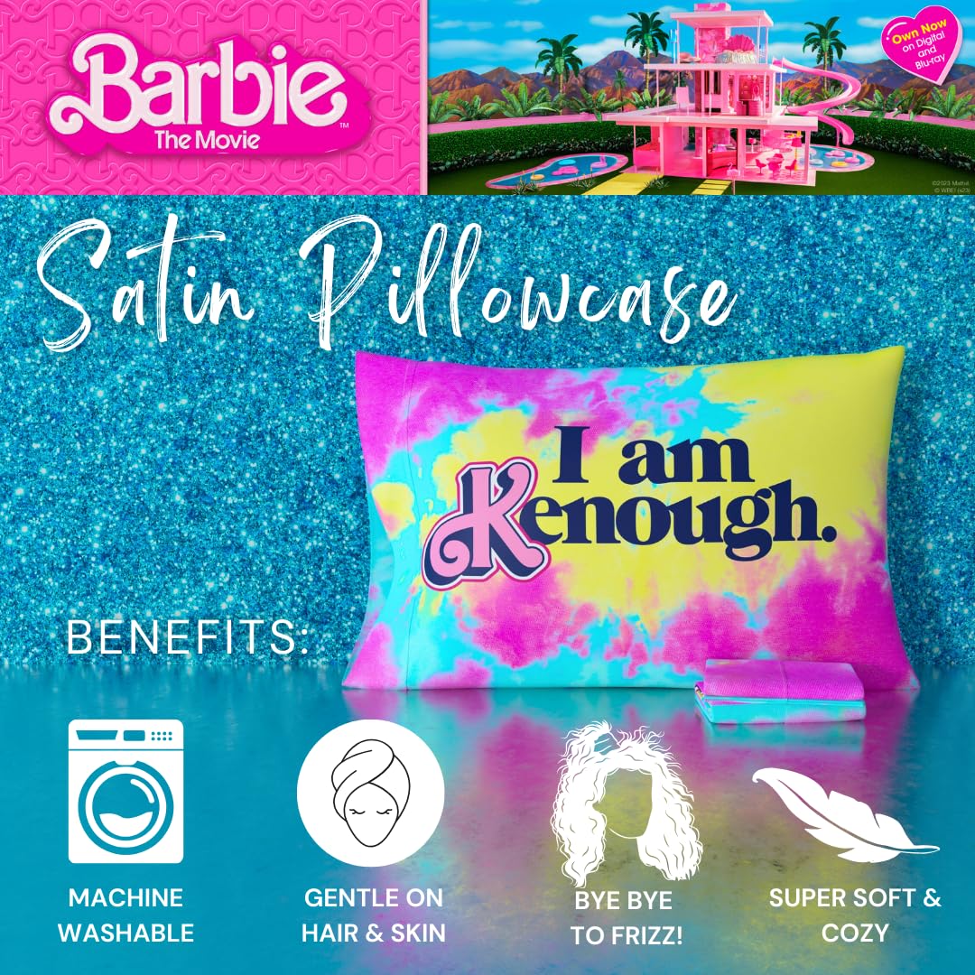 Franco Collectibles Barbie Movie Kenough Beauty Silky Satin Standard Reversible Pillowcase Cover 20x30 for Hair and Skin (Official Licensed Product) - Image 2