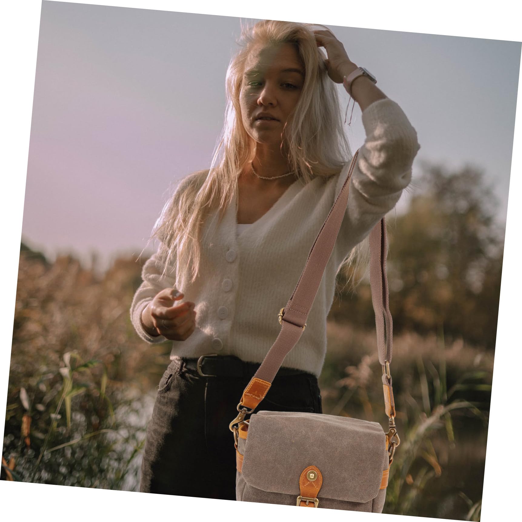 Borsa Porta-fotocamera Antiurto Militare Verde, Custodia Compatta per Fotocamere Dslr e Mirrorless Scomparti Separati, Borsa Portatile per Esterni e Viaggi Fotografici