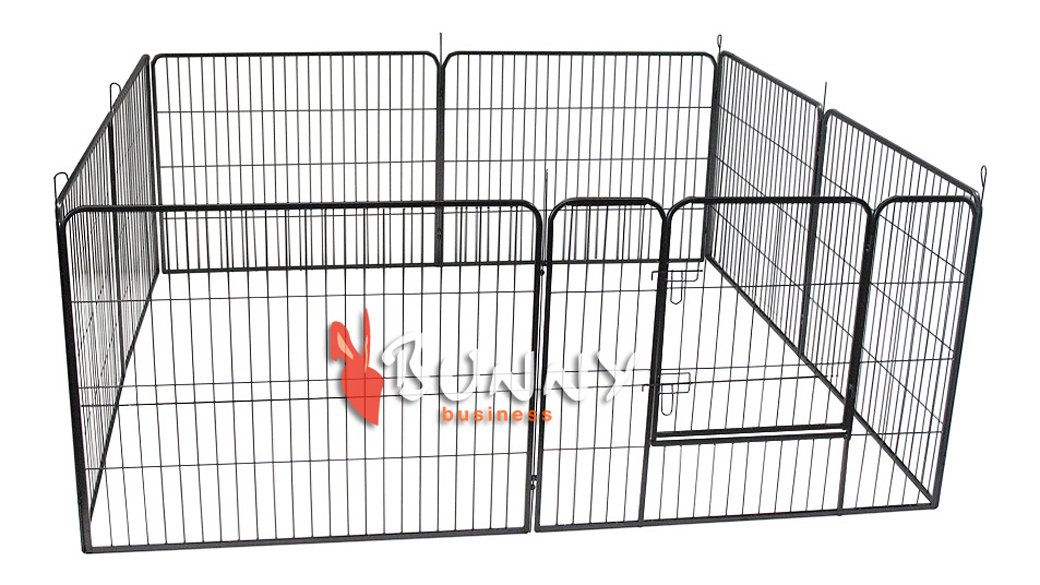 BUNNY BUSINESS Heavy Duty Puppy Play Pen/Rabbit Enclosure, 8-Panel, Gunmetal Grey (SMALL)
