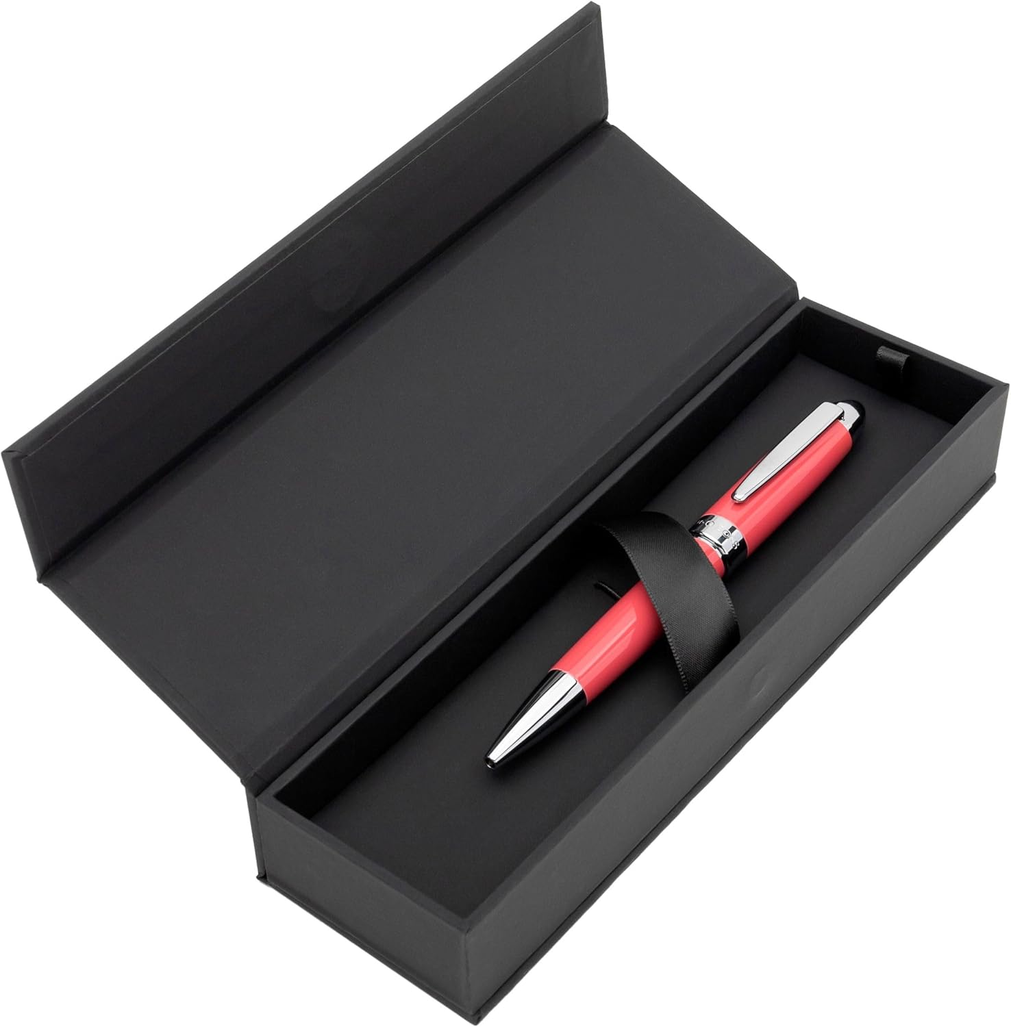 Hugo Boss Ballpoint Pen Icon | Blue Ink | Gift Box (Corail/Chrome)