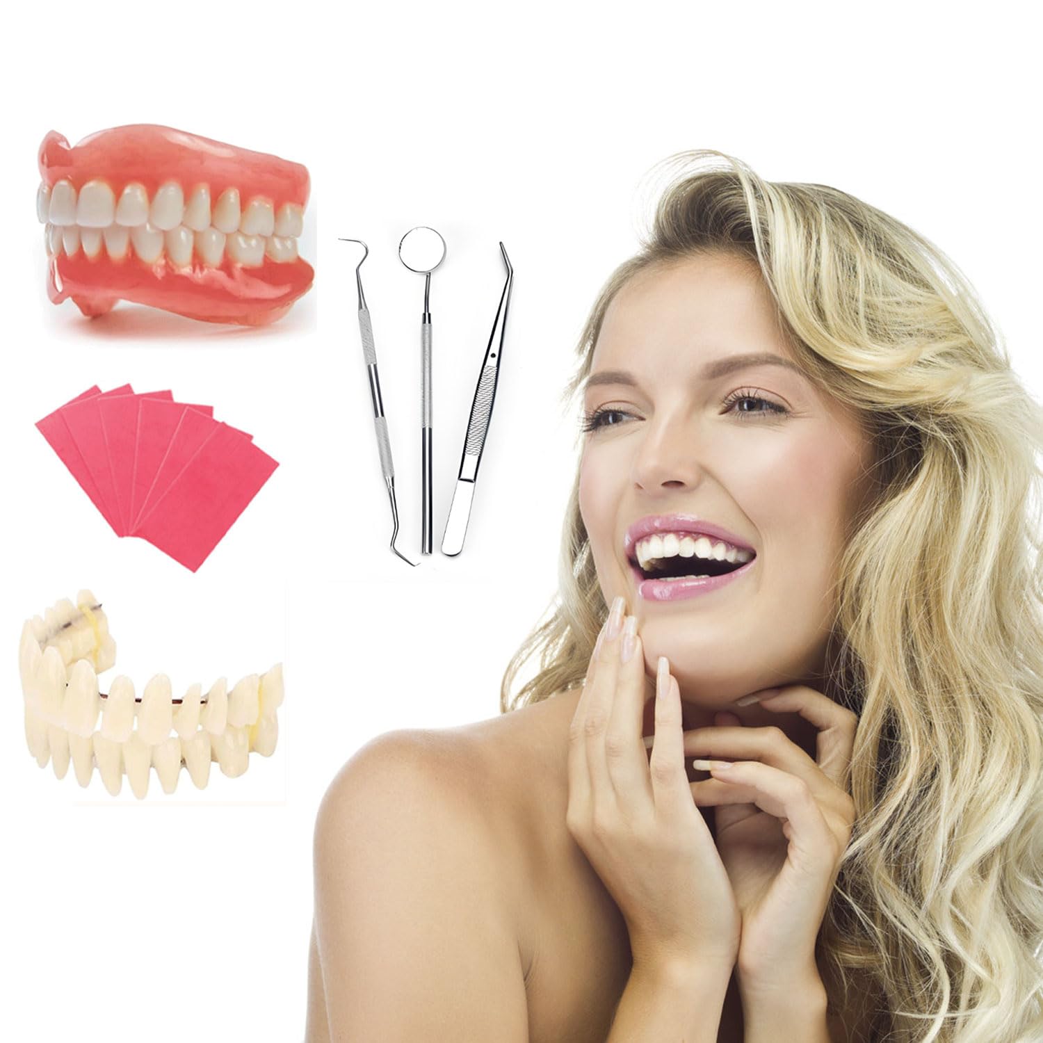 Denture Kit,making partial dentures and full dentures kit DIY， Simple and convenient, retrieve the missing smile -H6 (natural colorL)