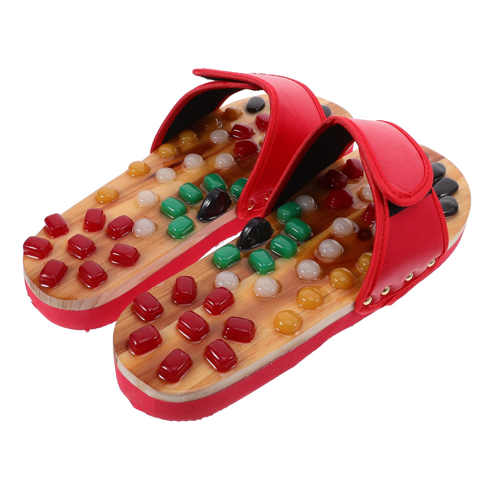 GARVALON Akupressur Sandalen aus Pu und Eva zur Linderung von Plantarfasziitis und Fußentspannung Rutschfeste Gesundheitsmassageschuhe als Healthcare Geschenk