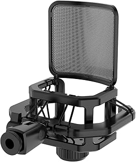 Lewitt RAY LCT-240 Pro LCT 440 Pure LCT 441 FLEX用フィルタースクリーン付きマイクショックマウント。AKG Cシリーズのような突出したステム(d≤23mm)と互換性があります。(黒)。