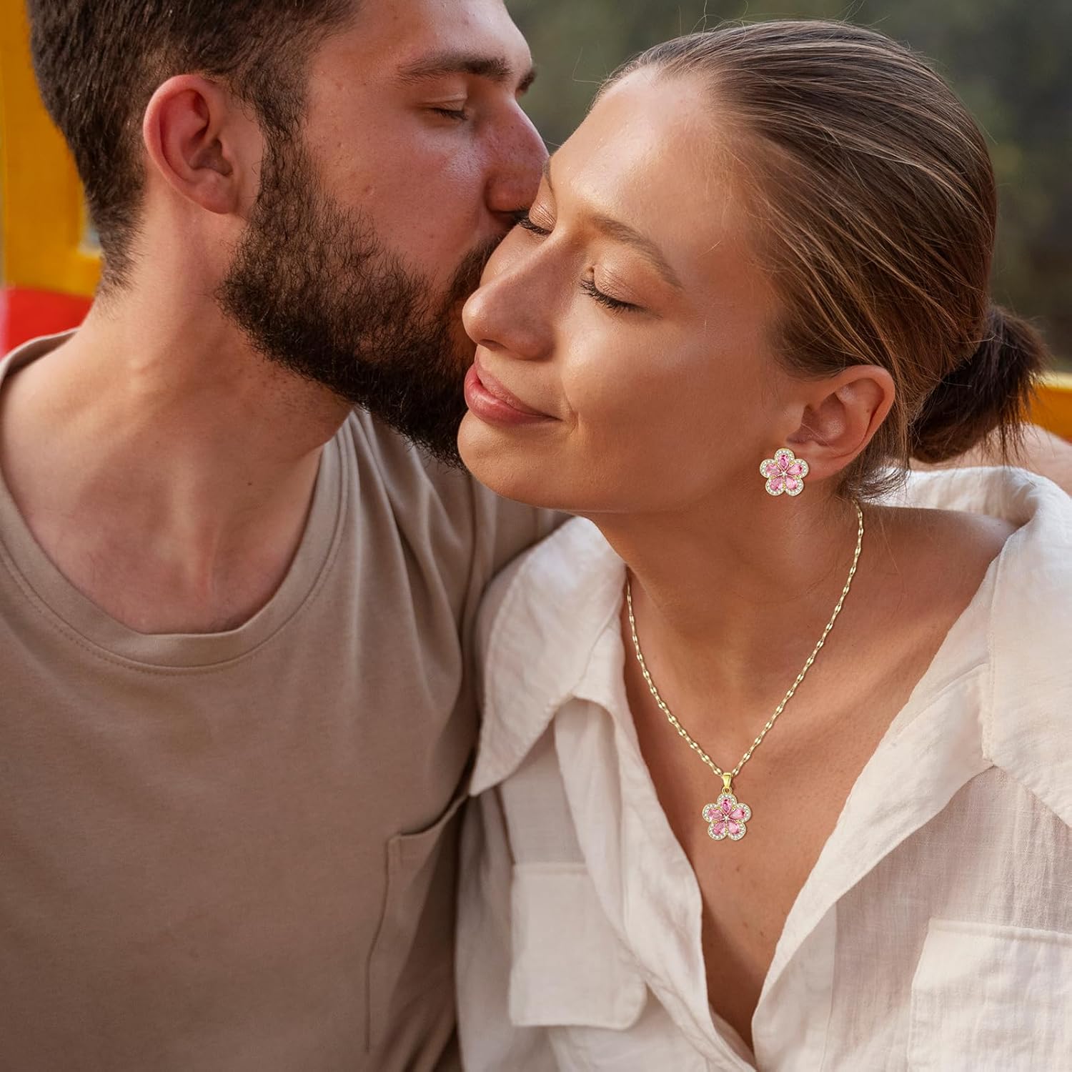 Silver Flower Necklace for Women Dainty Daisy Pendant Necklaces with CZ Flower Jewelry Gift - Image 2