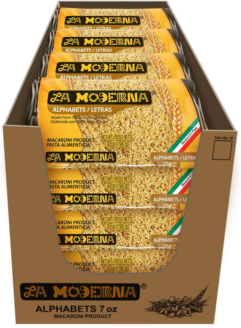 LA MODERNA, Letras, Pasta, Hecha con Sémola de Trigo Durum, Enriquecida con V...