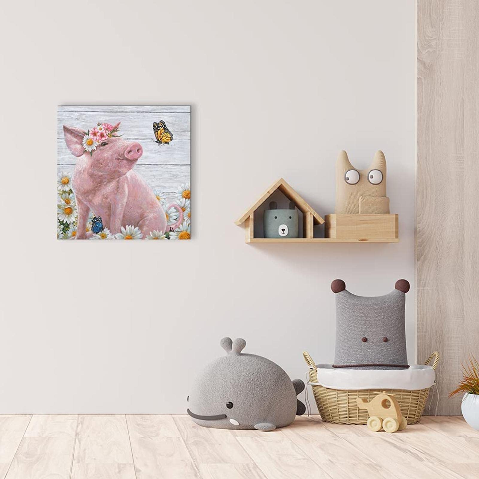 Opera d'arte Stampa artistica da parete con maialino rosa