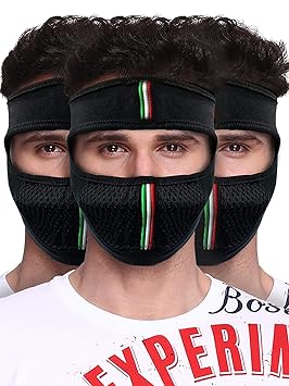 Aadishwar Creations Bike Riding & Cycling Anti Pollution Dust Sun Unisex Protection Full Face Cover Mask (Black)(Pack of 3)